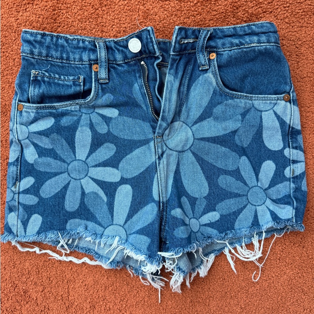 Free people flower denim shorts